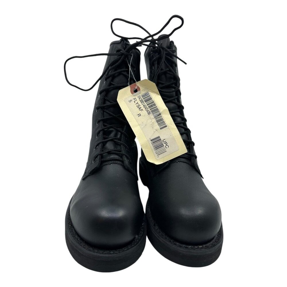Vtg Addison Military Men Black Sz 5 Boots 581032 USA New Punk Grunge Police Tag - Picture 12 of 14